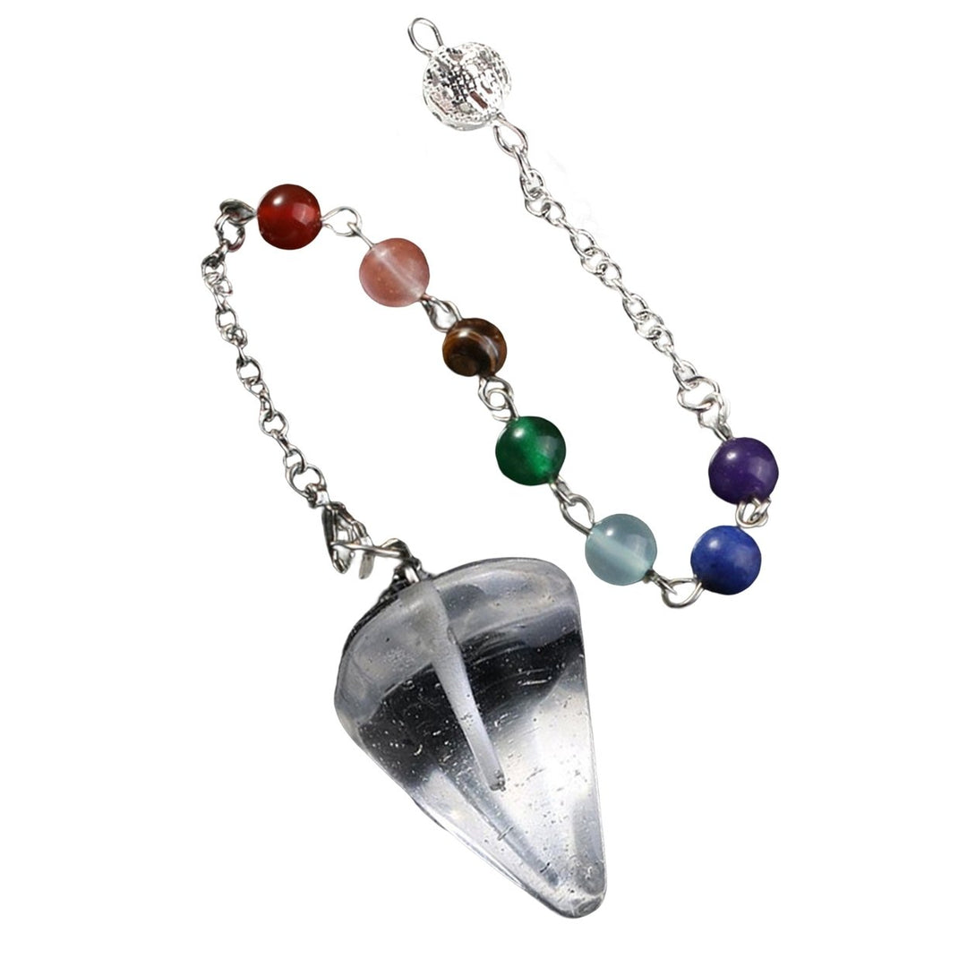 Pendant Smooth Surface Creative Cone Portable Jewelry Decorative Stone Hexagon Stainless Divination Chain Gift Image 1