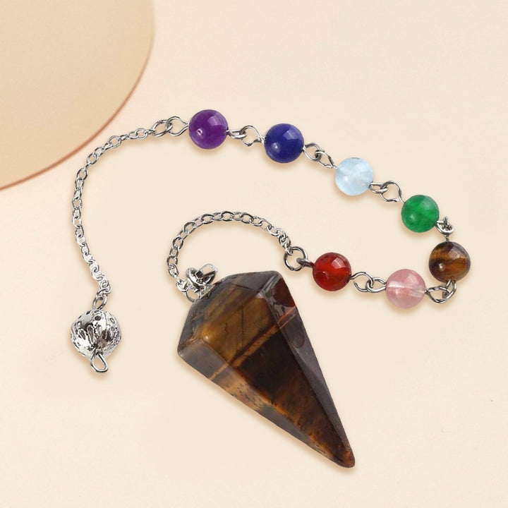 Pendant Smooth Surface Creative Cone Portable Jewelry Decorative Stone Hexagon Stainless Divination Chain Gift Image 10