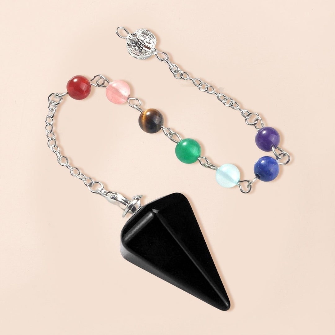 Pendant Smooth Surface Creative Cone Portable Jewelry Decorative Stone Hexagon Stainless Divination Chain Gift Image 12