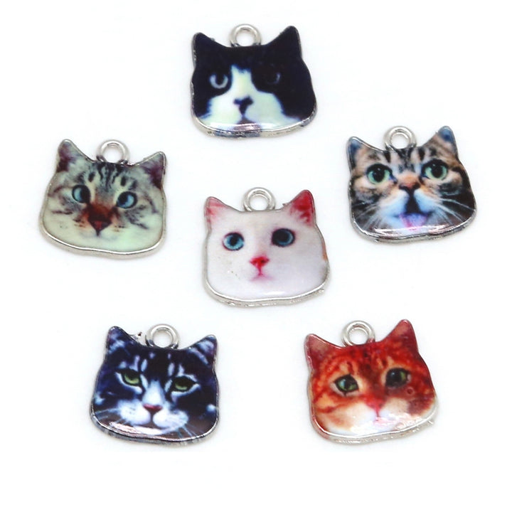 1 Pair Vivid Expression Vibrant Color Earring Charms with Hole Multi Styles Enamel Cats Necklace Pendant Jewelry Image 1