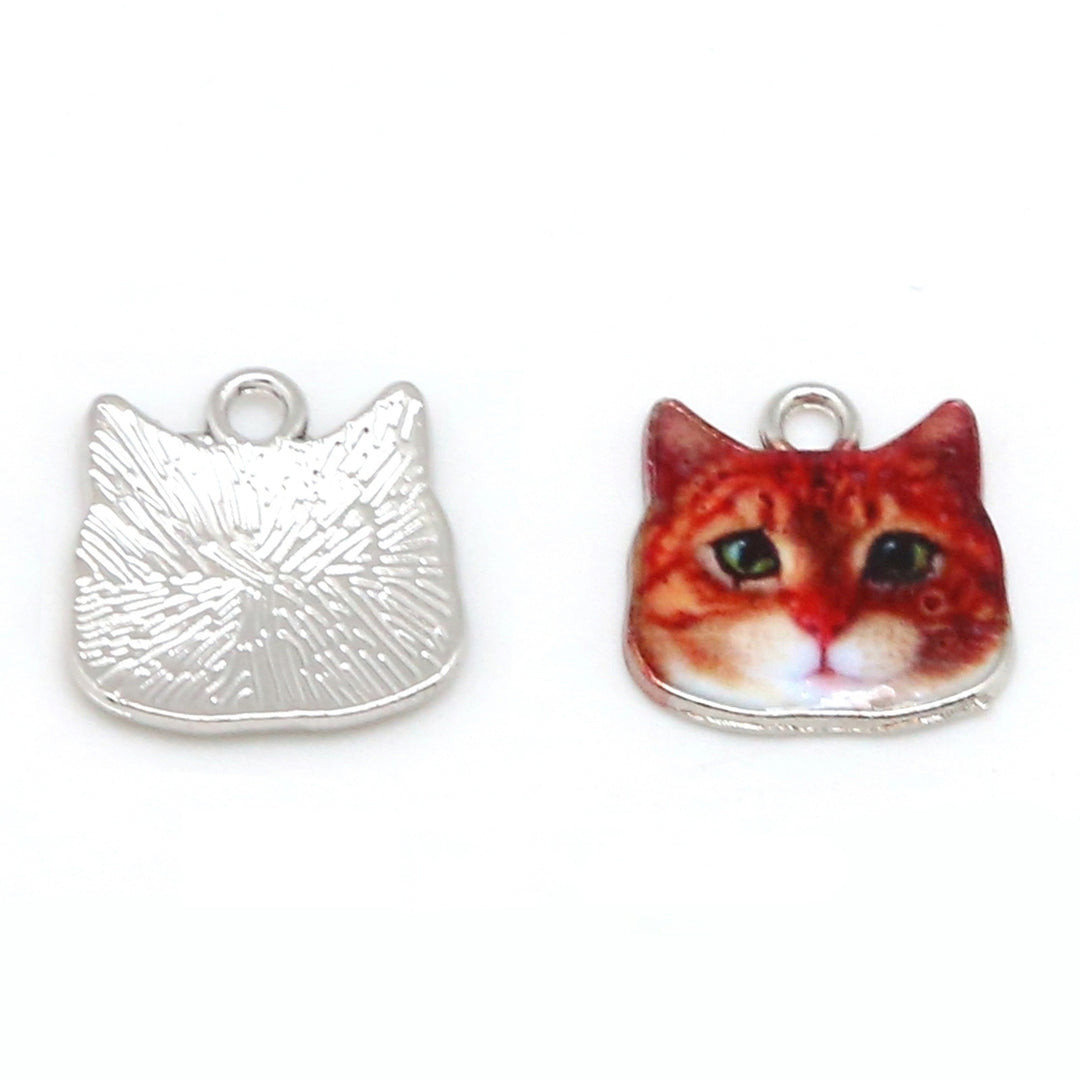 1 Pair Vivid Expression Vibrant Color Earring Charms with Hole Multi Styles Enamel Cats Necklace Pendant Jewelry Image 2
