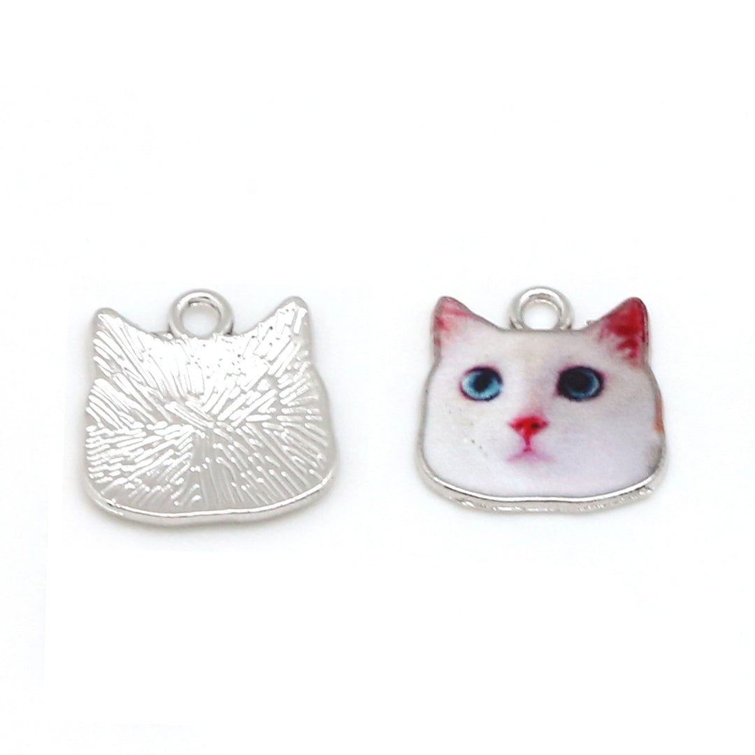 1 Pair Vivid Expression Vibrant Color Earring Charms with Hole Multi Styles Enamel Cats Necklace Pendant Jewelry Image 3