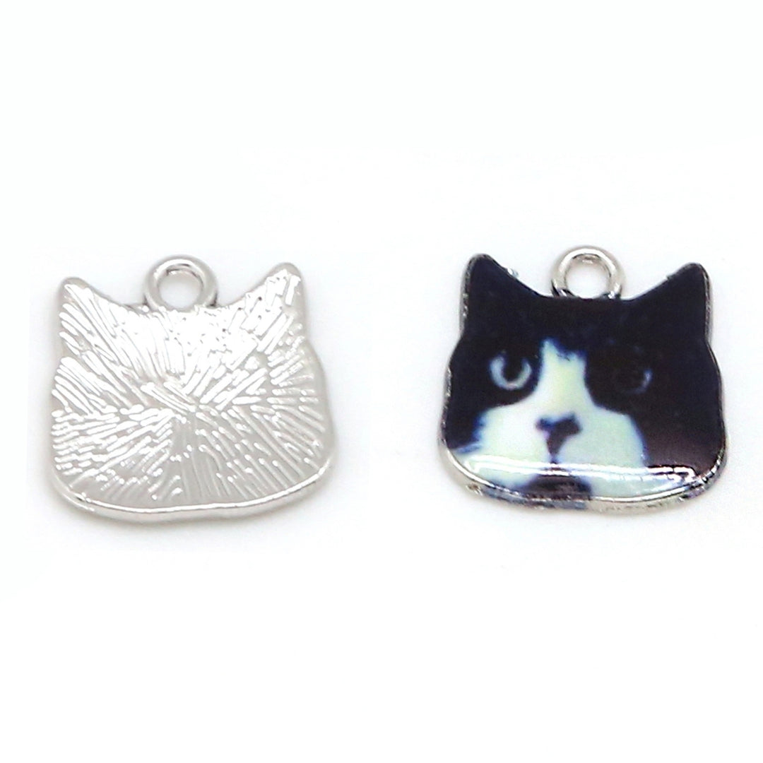 1 Pair Vivid Expression Vibrant Color Earring Charms with Hole Multi Styles Enamel Cats Necklace Pendant Jewelry Image 7