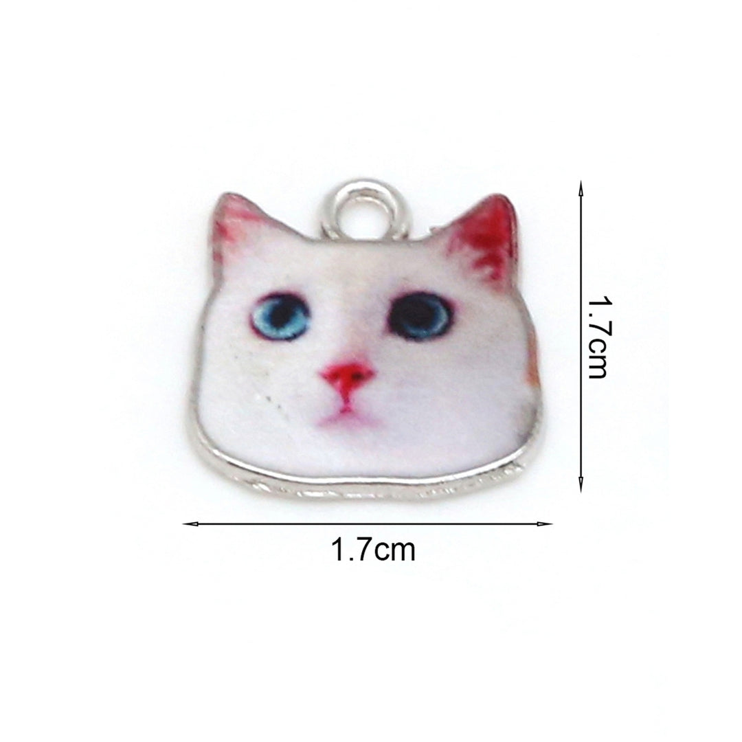 1 Pair Vivid Expression Vibrant Color Earring Charms with Hole Multi Styles Enamel Cats Necklace Pendant Jewelry Image 11