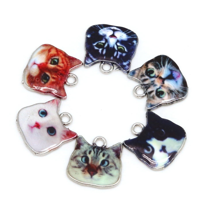 1 Pair Vivid Expression Vibrant Color Earring Charms with Hole Multi Styles Enamel Cats Necklace Pendant Jewelry Image 12