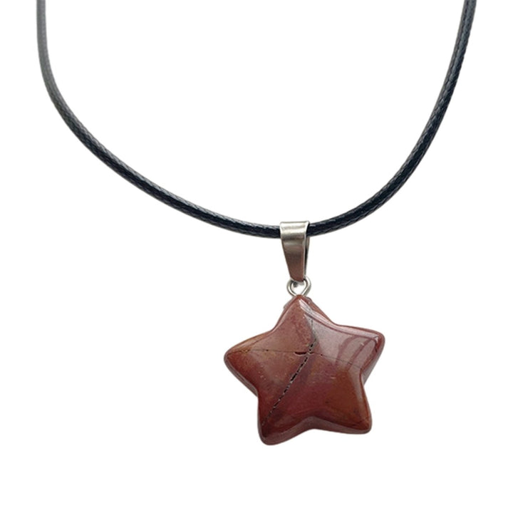 Natural Stone Star Pendant Necklace Adjustable Black Rope Hypoallergenic Women Girls Clavicle Necklace Fashion Jewelry Image 6