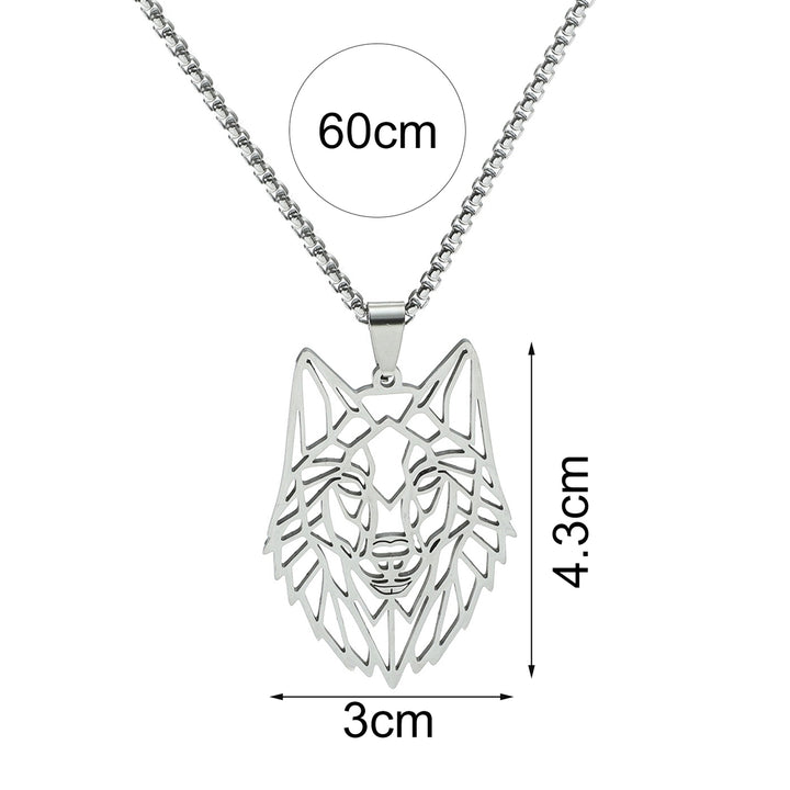 Pendant Necklace Hollow Out Wolf Head Jewelry Openwork Animal Choker Necklace Birthday Gifts Image 6