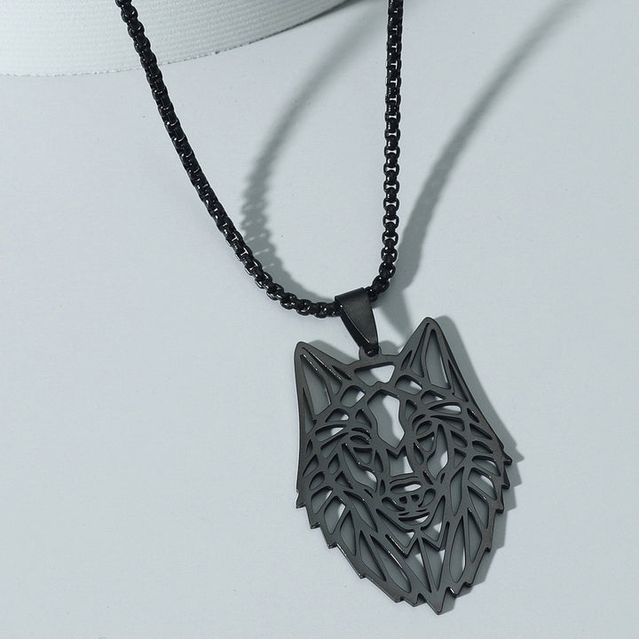 Pendant Necklace Hollow Out Wolf Head Jewelry Openwork Animal Choker Necklace Birthday Gifts Image 7