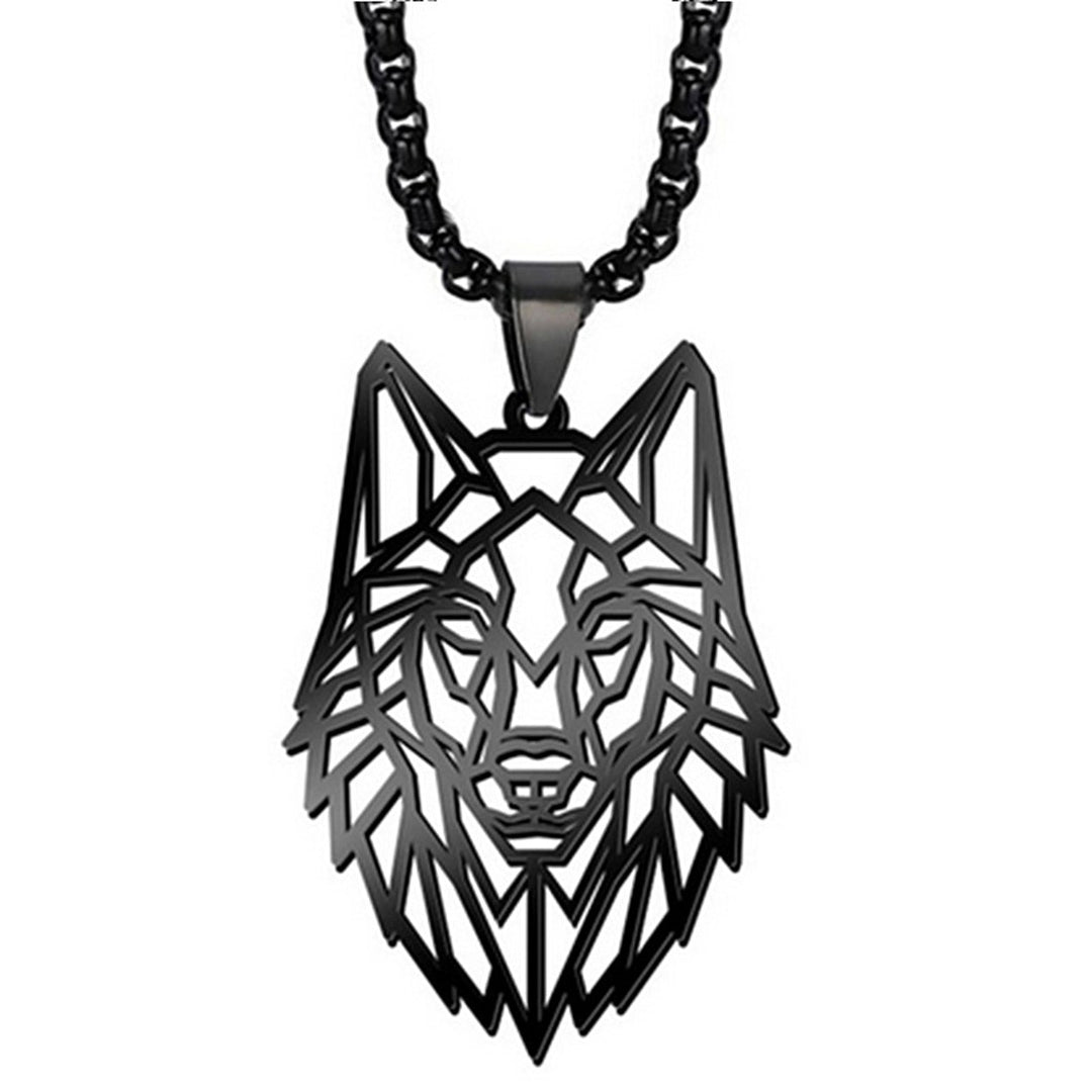 Pendant Necklace Hollow Out Wolf Head Jewelry Openwork Animal Choker Necklace Birthday Gifts Image 1