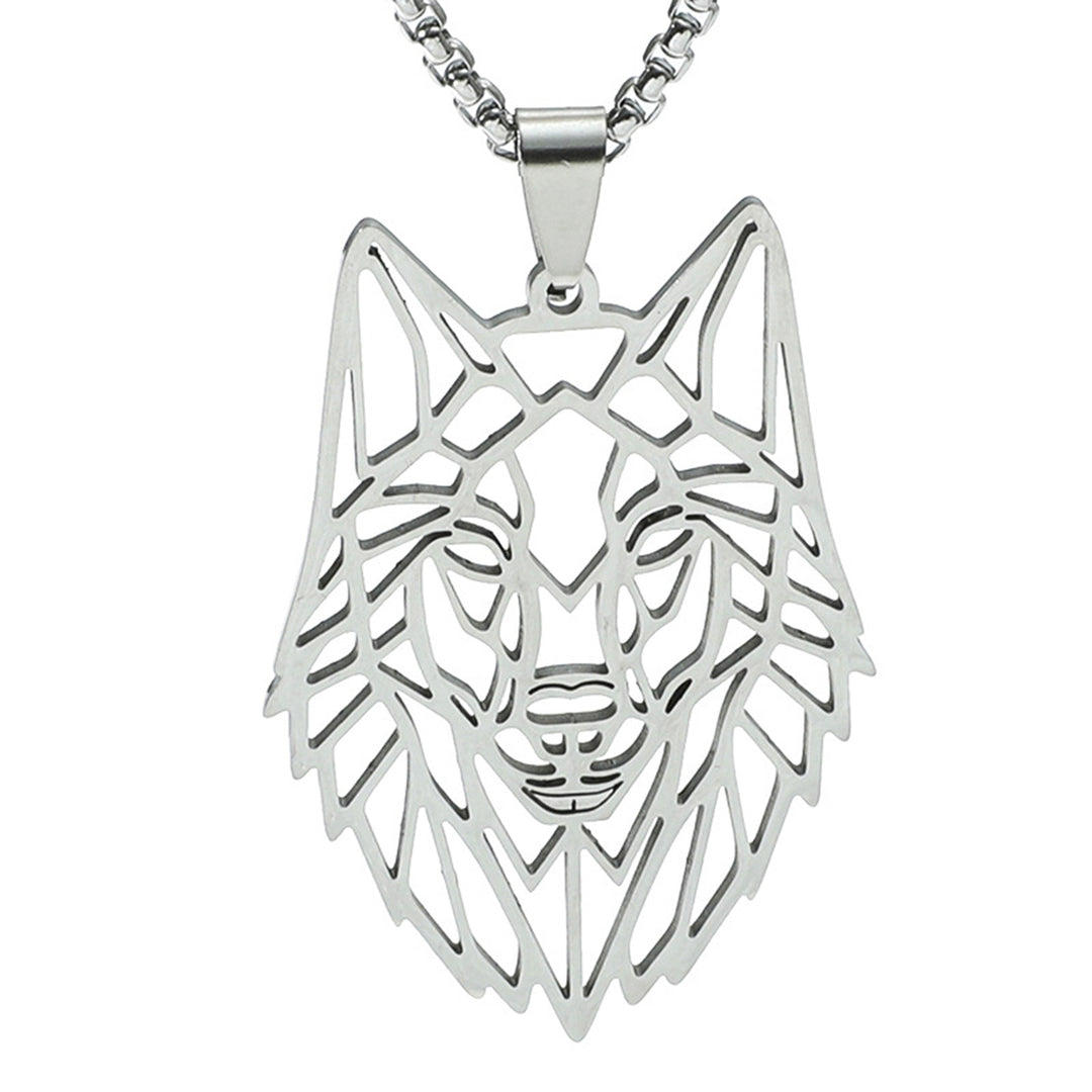 Pendant Necklace Hollow Out Wolf Head Jewelry Openwork Animal Choker Necklace Birthday Gifts Image 11