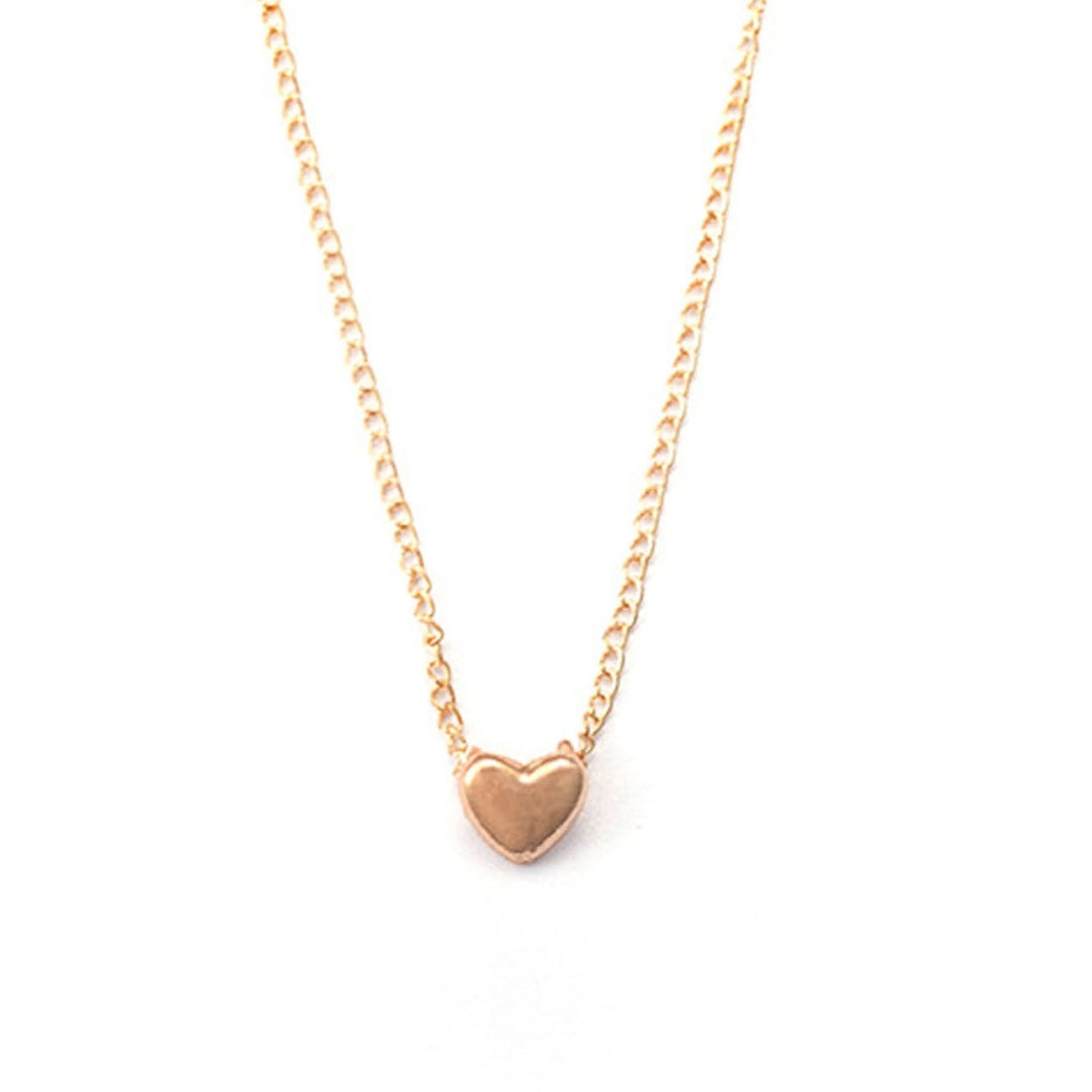 Women Necklace Solid Color Stainless Elegant Heart Shape Neck Chain Birthday Gift Image 4