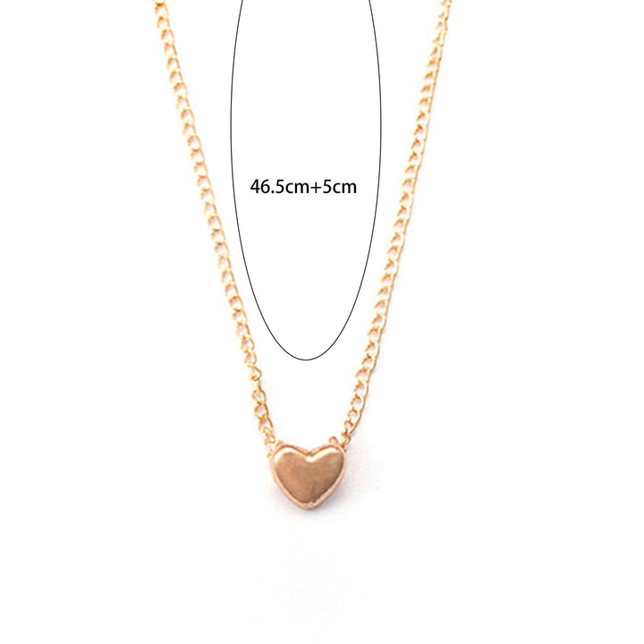 Women Necklace Solid Color Stainless Elegant Heart Shape Neck Chain Birthday Gift Image 6