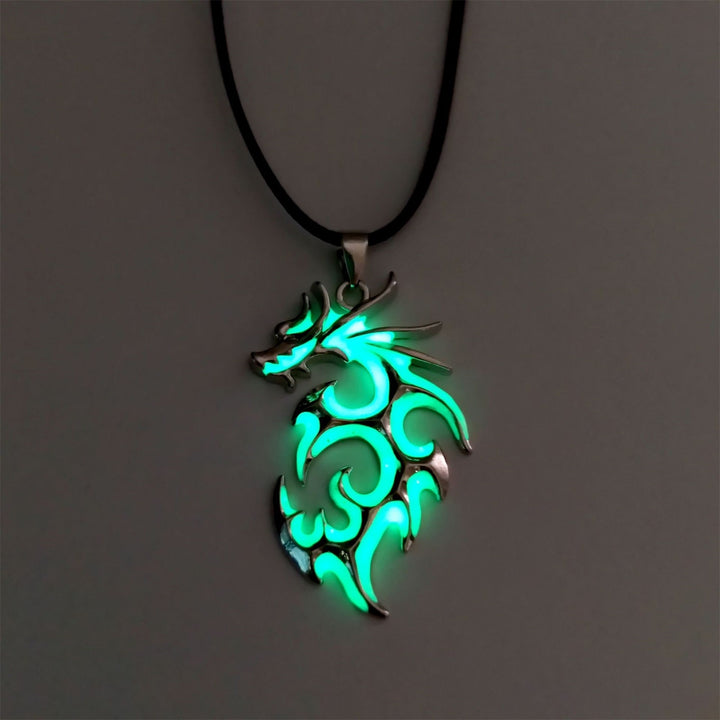 Pendant Necklace Noctilucent Comfortable Alloy Silver Fluorescent Dragon Necklace for Gift Image 11