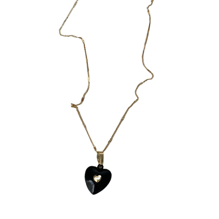 Exquisite Thin Chain All Match Women Necklace Oil-dripping Enamel Heart Pendant Necklace Jewelry Accessories Image 2