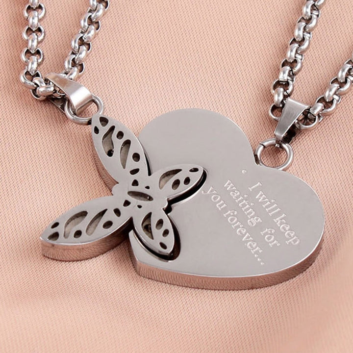 2Pcs Couple Necklaces Heart Butterfly Adjustable Jewelry Cut-out Bright Luster Necklaces for Valentines Image 10