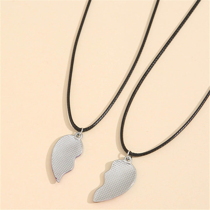 Friendship Necklaces Combination Hearts Gradient Color Alloy Adjustable Rope Chain Couple Necklaces Jewelry Gifts Image 4