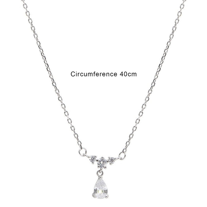 Women Necklace High-end Exquisite Shiny Cubic Zirconia Water Drop Shape Lady Pendant Female Jewelry Image 6