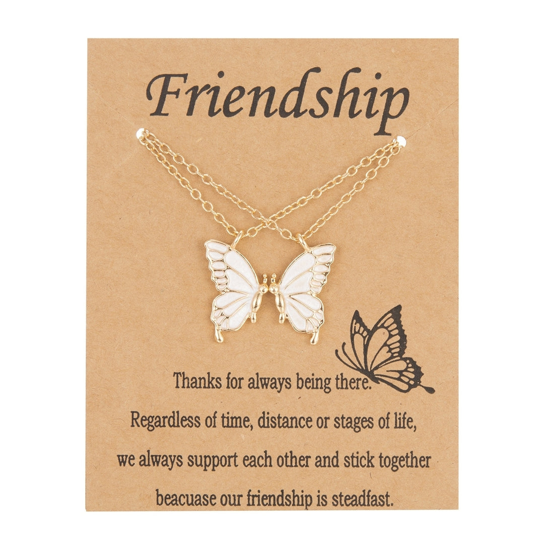 2Pcs/Set Sister Pendant Trendy Corruption Resistance Alloy Fashion Butterflies Wing Friendship Necklace Daily Life Image 2