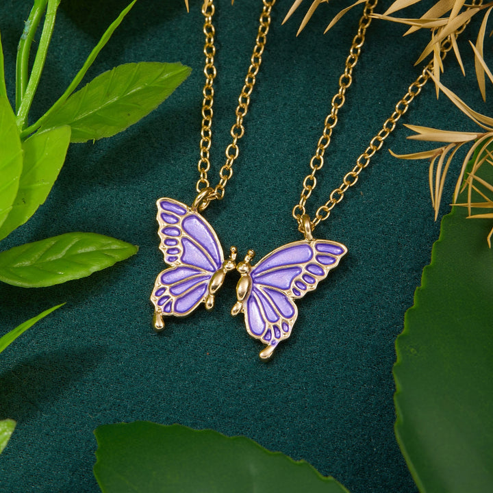 2Pcs/Set Sister Pendant Trendy Corruption Resistance Alloy Fashion Butterflies Wing Friendship Necklace Daily Life Image 8