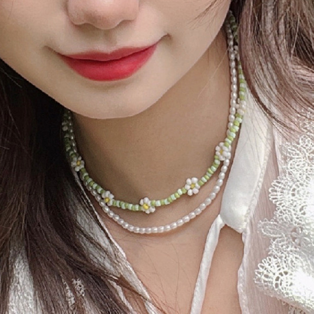 Bead Necklace Fashion Jewelry Costume Accessories Adjustable Imitation Pearl Clavicle Necklace Women Jewelry Image 4