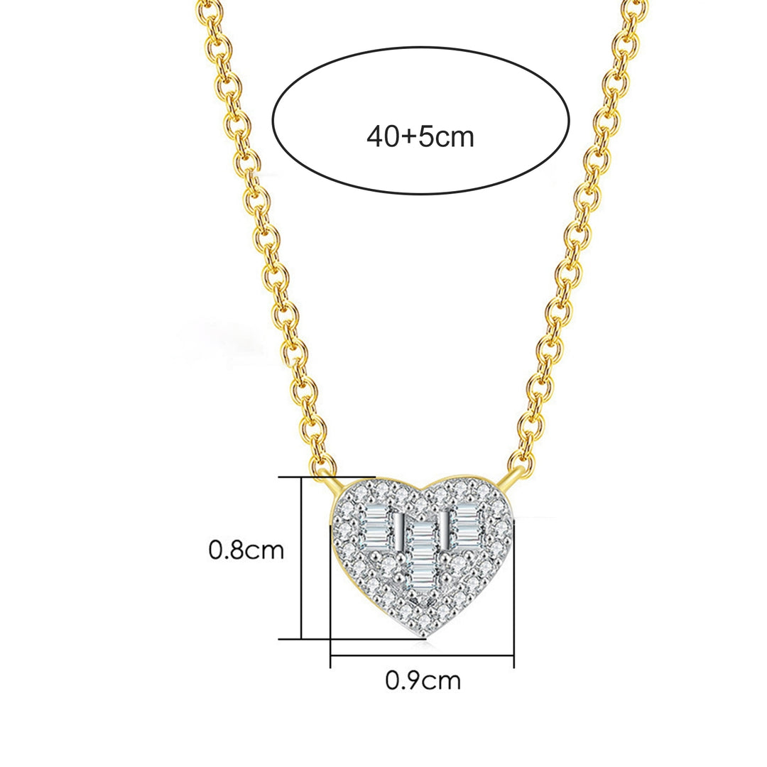 Women Necklace Heart Pendant O Chain Cubic Zirconia Jewelry Shining Adjustable Necklace for Banquet Image 6