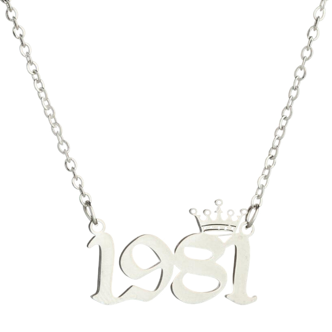 Women Sweater Chain Year 1980-1999 Stainless Steel Meaningful Number Necklace Jewelry Gifts Image 2