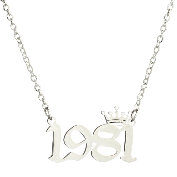 Women Sweater Chain Year 1980-1999 Stainless Steel Meaningful Number Necklace Jewelry Gifts Image 1