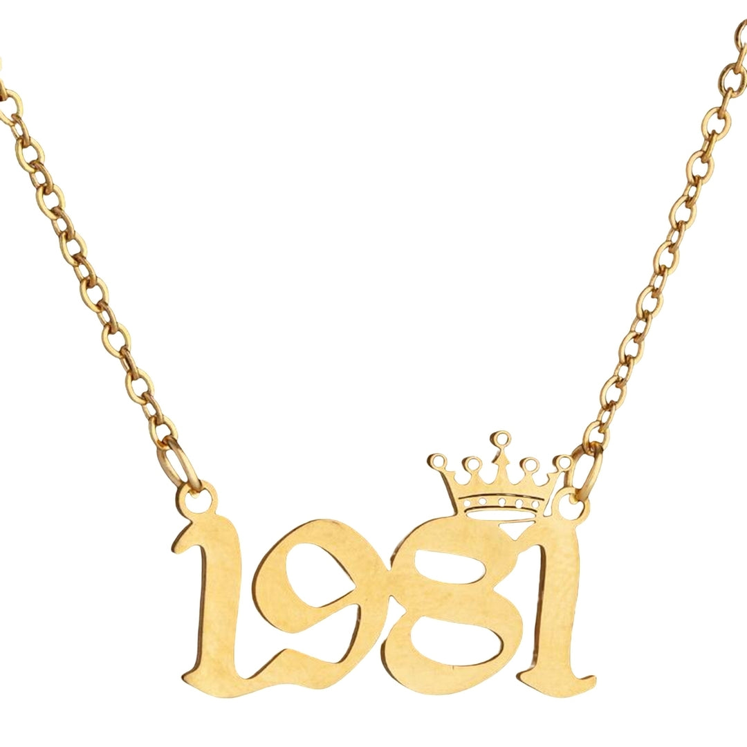 Women Sweater Chain Year 1980-1999 Stainless Steel Meaningful Number Necklace Jewelry Gifts Image 3