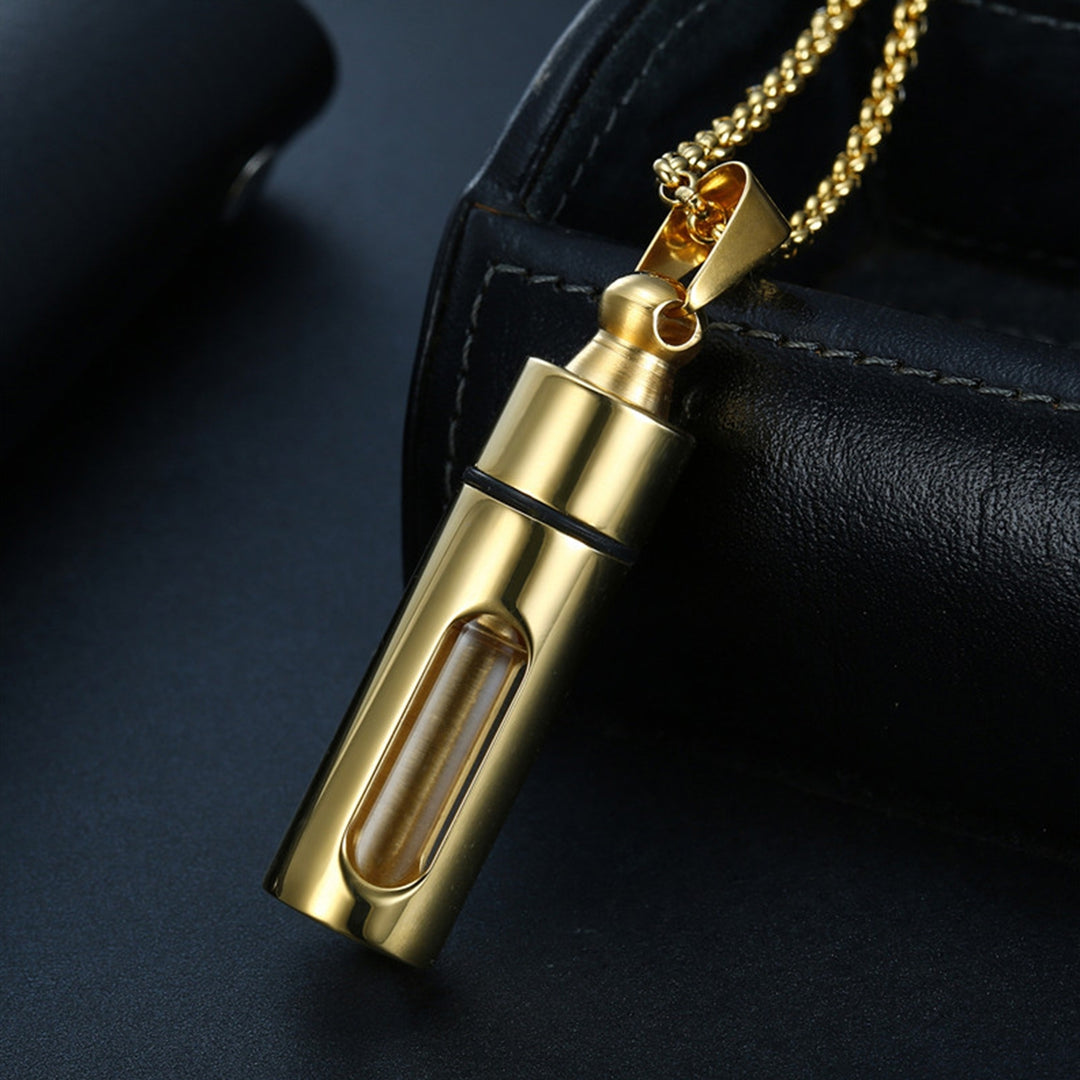 Unisex Necklace Perfume Bottle Openable Stainless Steel Ins Style Electroplating Necklace Fashion Jewelry Image 2