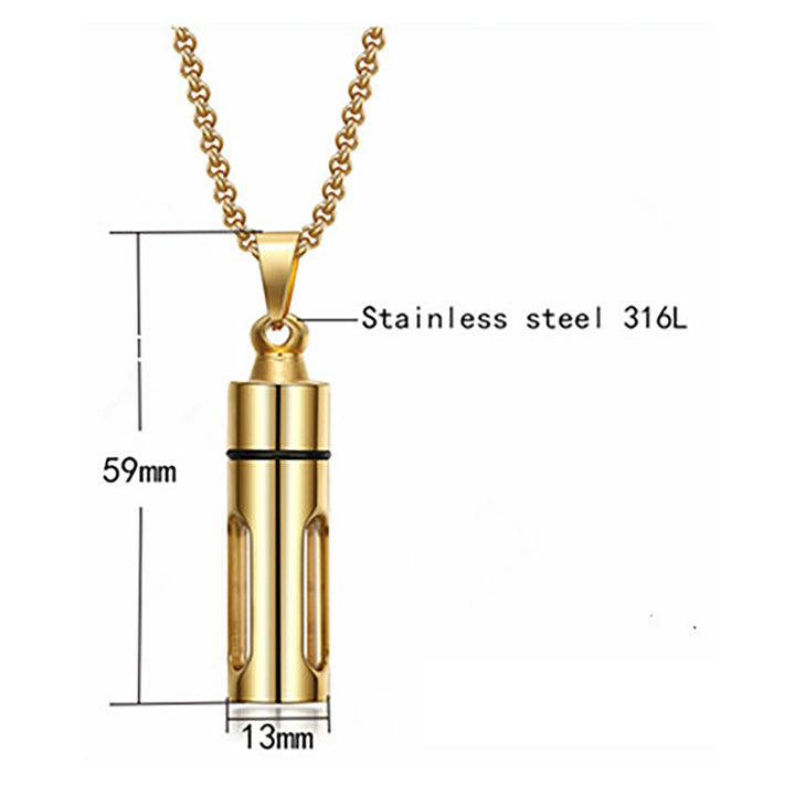 Unisex Necklace Perfume Bottle Openable Stainless Steel Ins Style Electroplating Necklace Fashion Jewelry Image 6