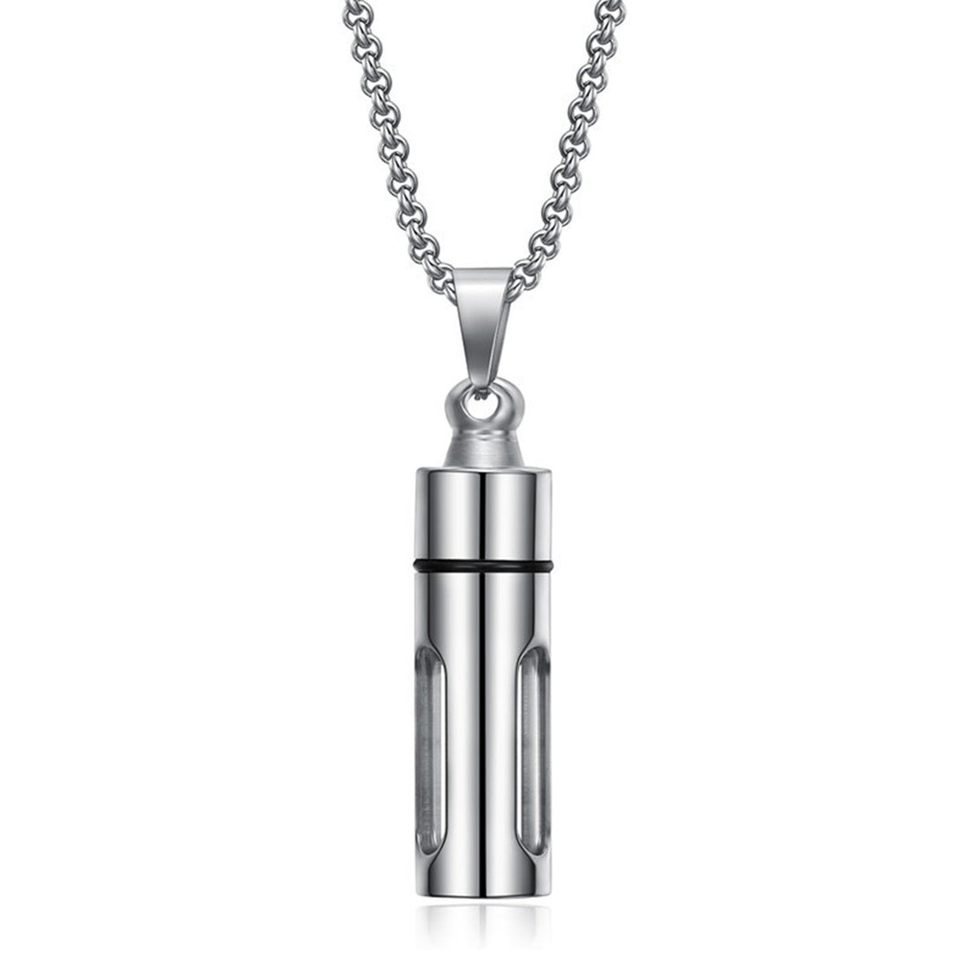 Unisex Necklace Perfume Bottle Openable Stainless Steel Ins Style Electroplating Necklace Fashion Jewelry Image 1