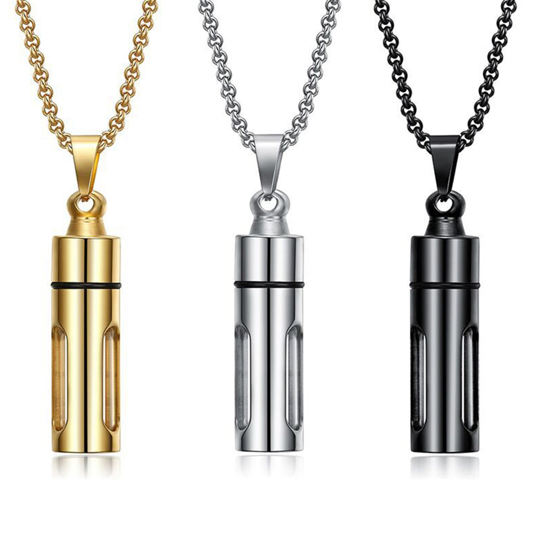 Unisex Necklace Perfume Bottle Openable Stainless Steel Ins Style Electroplating Necklace Fashion Jewelry Image 10