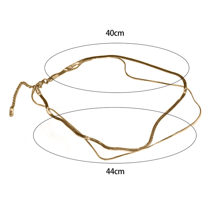 Women Necklace Double Layer Multilayer Decorate Jewelry Hip Hop Snake Chain Choker Necklace for Party Image 7