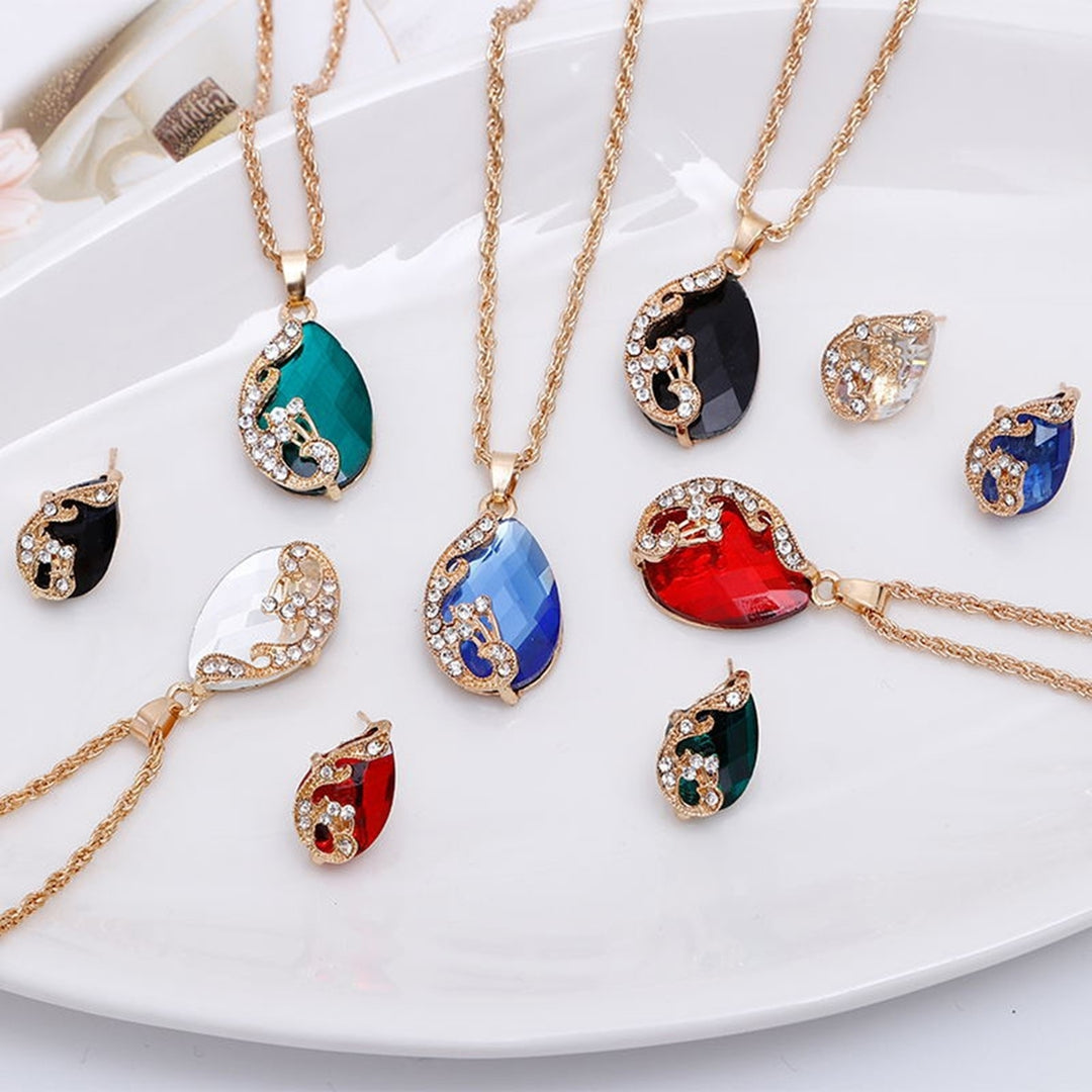 1 Set Necklace Earrings Ring Ring Jewelry for Banquet Image 9
