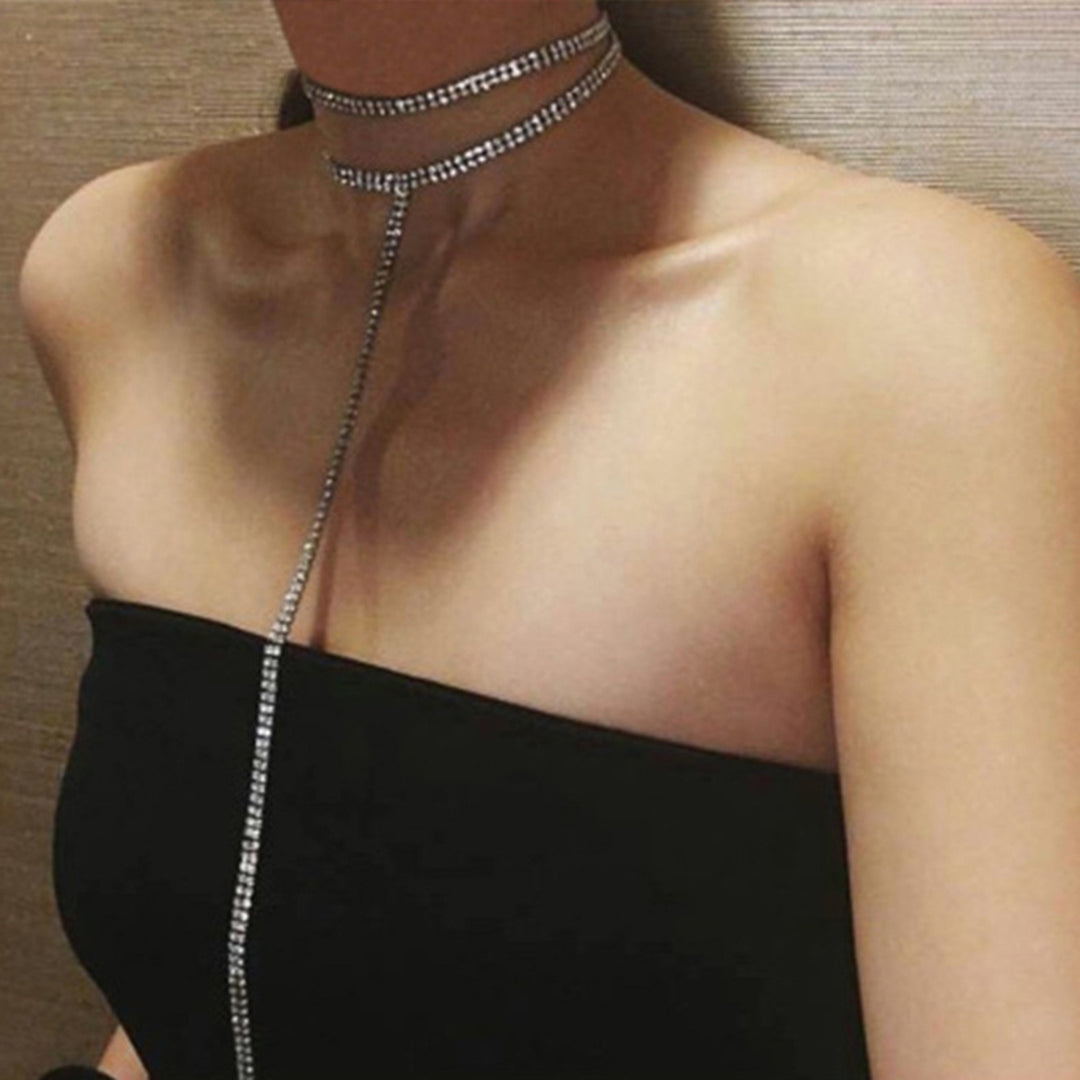 Women Necklace Double Layer Party Jewelry for Banquet Image 4