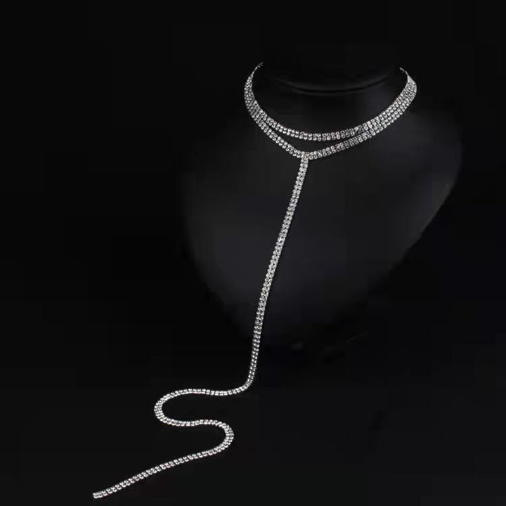 Women Necklace Double Layer Party Jewelry for Banquet Image 9