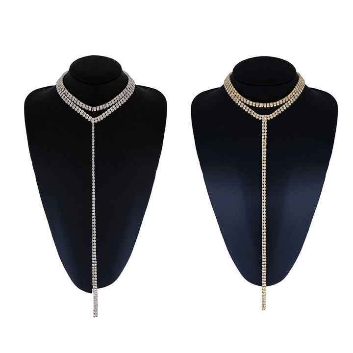 Women Necklace Double Layer Party Jewelry for Banquet Image 11