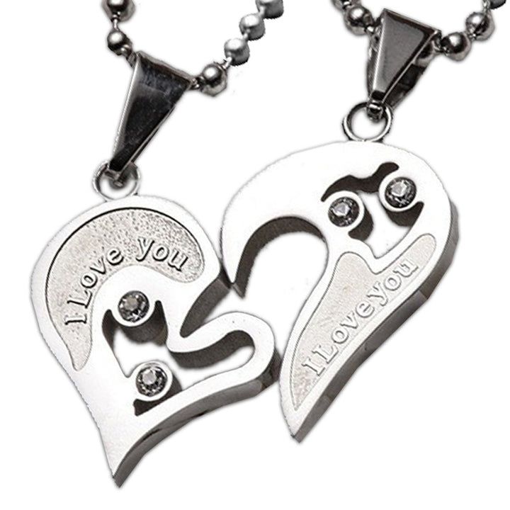 2Pcs Couple Necklaces Shiny Accessories for Anniversary Image 3