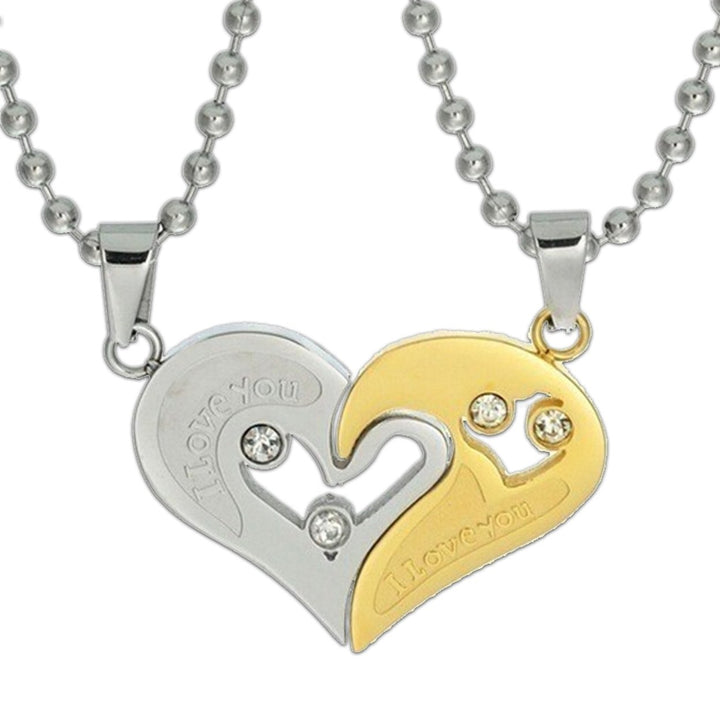 2Pcs Couple Necklaces Shiny Accessories for Anniversary Image 4