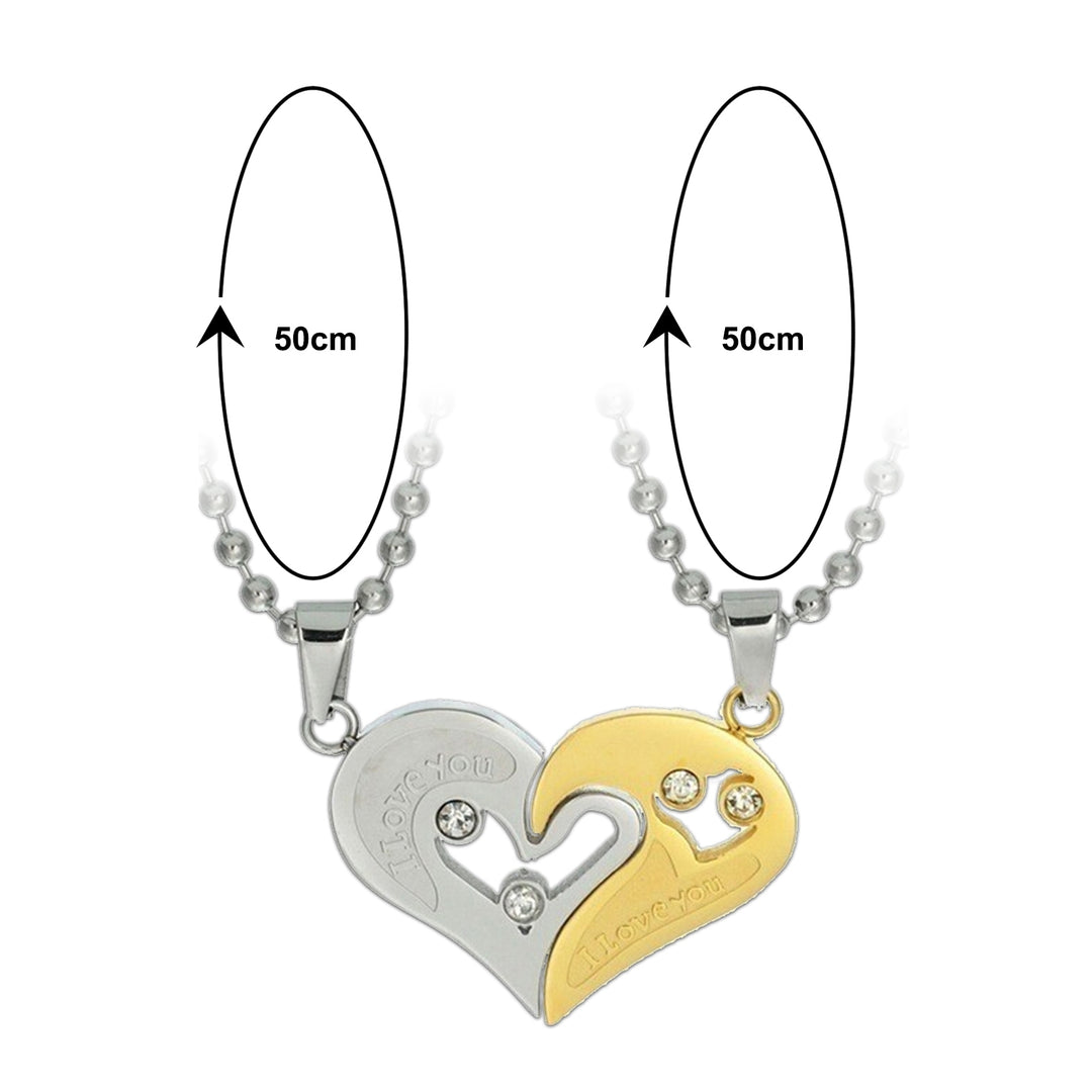 2Pcs Couple Necklaces Shiny Accessories for Anniversary Image 8