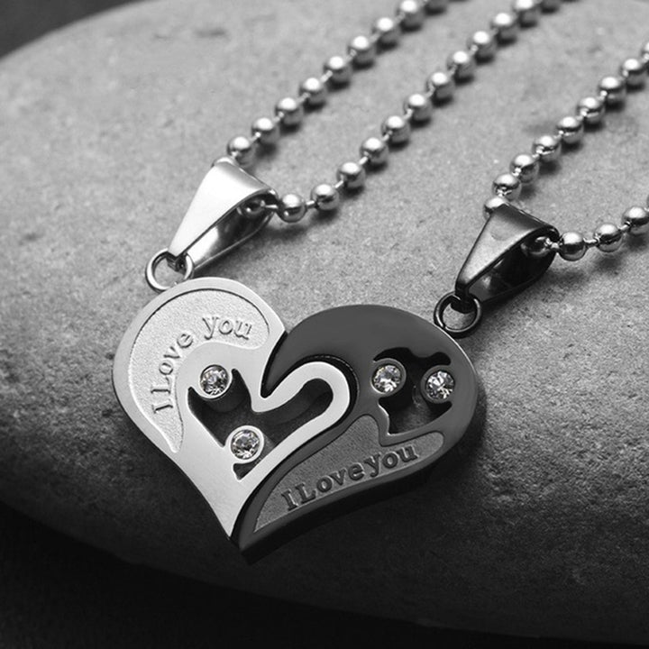 2Pcs Couple Necklaces Shiny Accessories for Anniversary Image 10