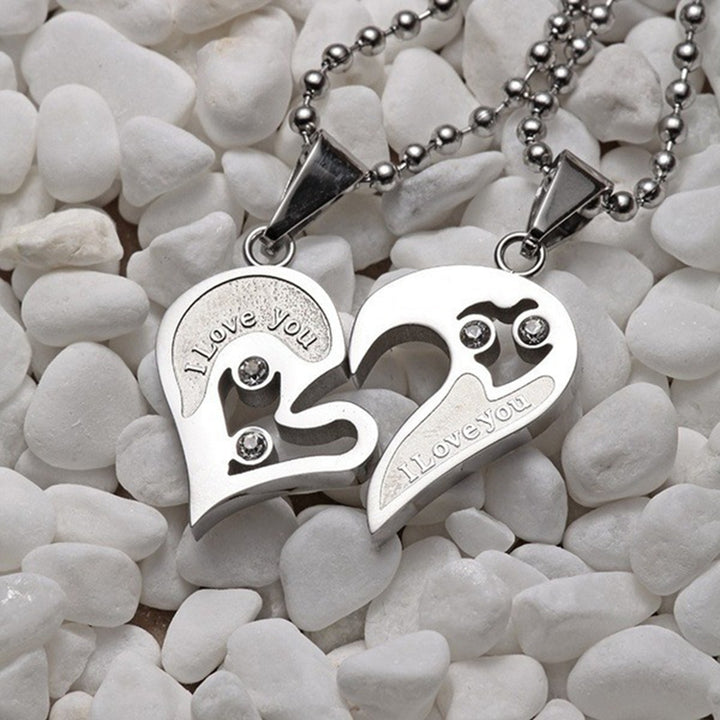 2Pcs Couple Necklaces Shiny Accessories for Anniversary Image 12