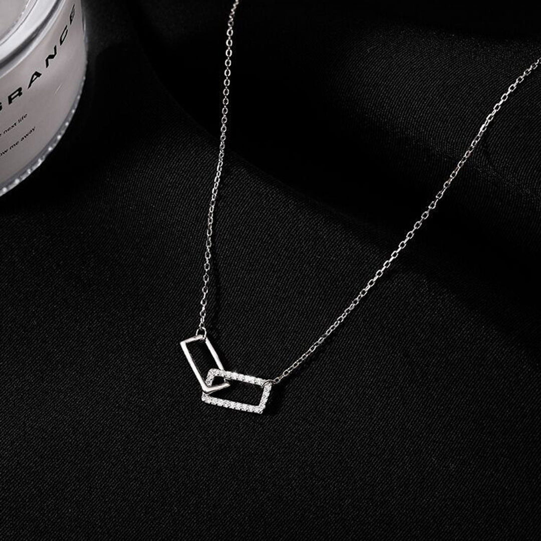 Women Necklace Geometric Shiny Chain Jewelry for Dating Image 4