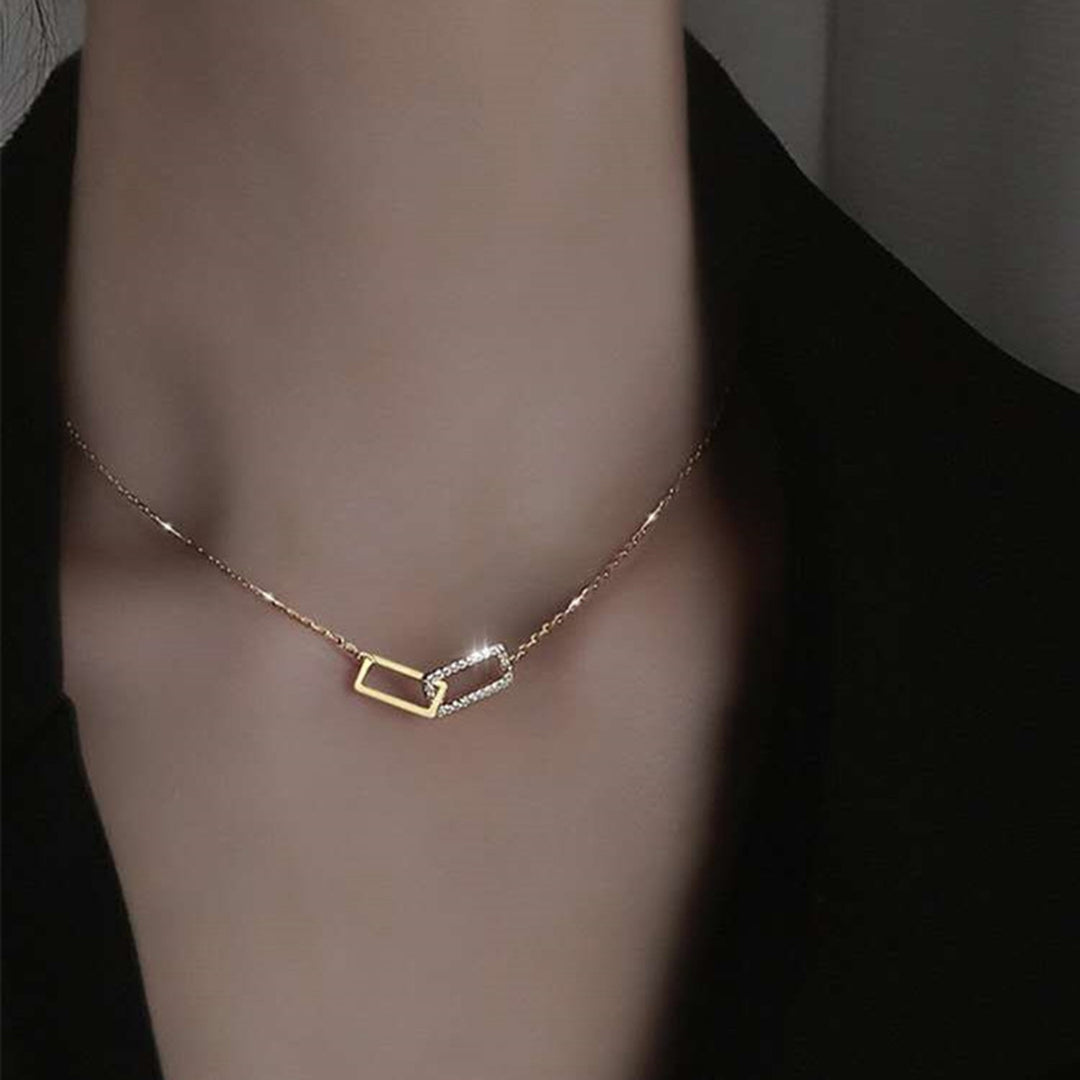 Women Necklace Geometric Shiny Chain Jewelry for Dating Image 6