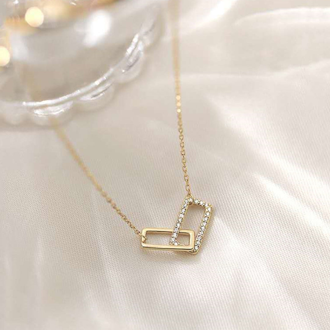 Women Necklace Geometric Shiny Chain Jewelry for Dating Image 7