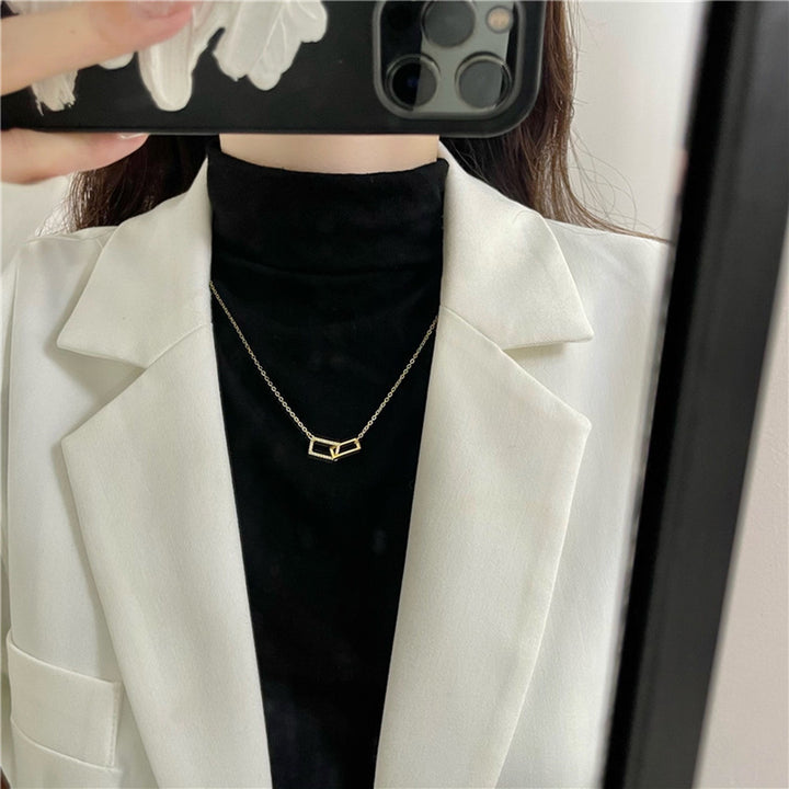 Women Necklace Geometric Shiny Chain Jewelry for Dating Image 9