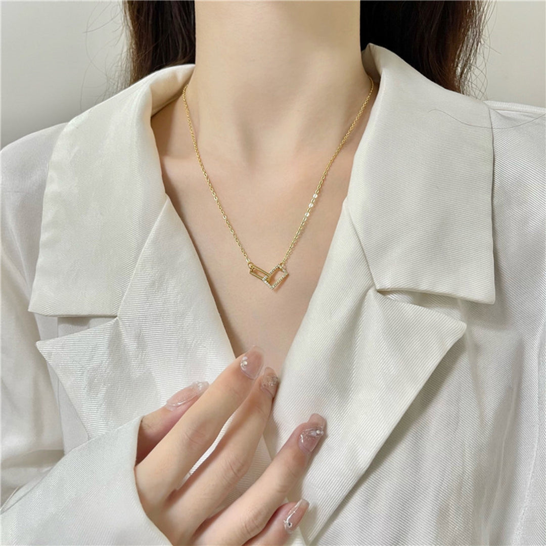 Women Necklace Geometric Shiny Chain Jewelry for Dating Image 10