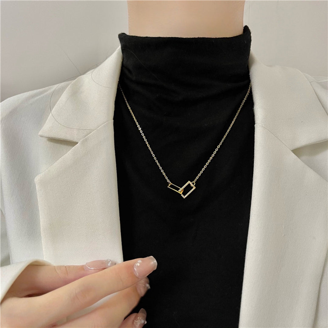 Women Necklace Geometric Shiny Chain Jewelry for Dating Image 11