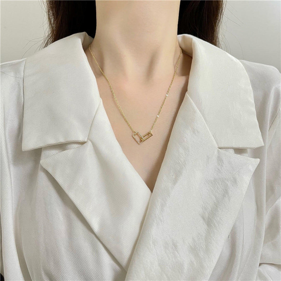 Women Necklace Geometric Shiny Chain Jewelry for Dating Image 12