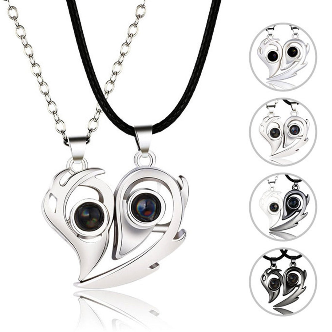 2Pcs Couple Necklaces Magnetic Necklaces for Dating Image 1